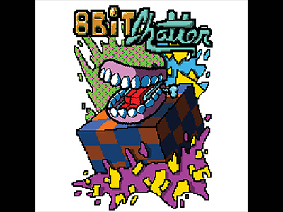 8Bit Chatter Design illustration merch pixel pixel art retro text typography