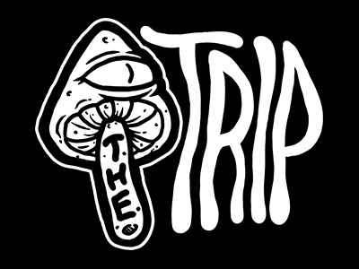 "The Trip" Logo drawing illustration logo text trippy typography