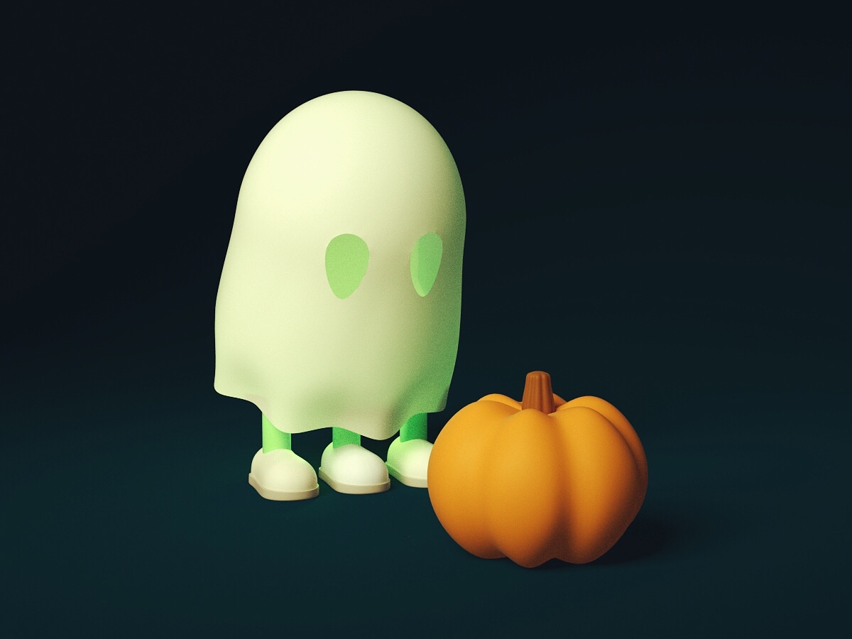 Little ghost with his toy by Raúl Chan on Dribbble