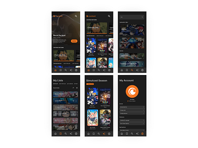 Crunchyroll Mobile App app crunchyroll design graphic design ui ui design user interface