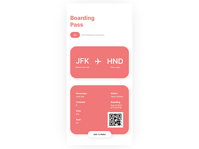Boarding Pass app boarding pass design graphic design ui ui design user interface