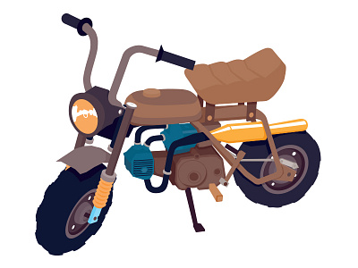 #1 Honda z50 digital freelance illustrator honda illustration monkeybike vector z50