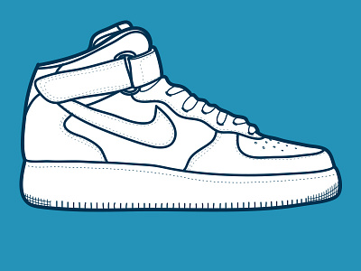 #13 Nike Airforce1 airforce basketball digital freelance illustrator illustration nike one shoe trainer vector