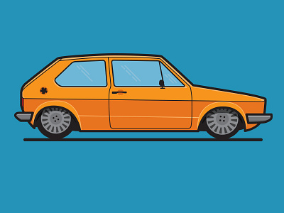 #19 Volkswagen Golf car digital golf illustration vector volkswagen vw