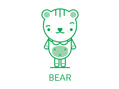 #27 Bear bear cute digital freelance illustrator green illustration illustrator vector