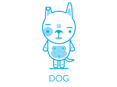 #29 Dog blue cute digital dog freelance illustrator illustration illustrator line vector