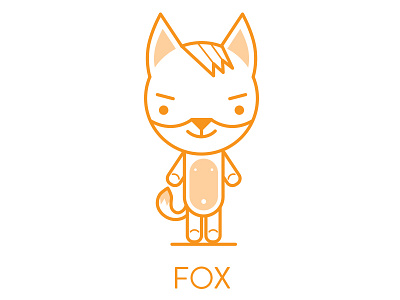 #31 Fox digital fox illustration illustrator line orange vector