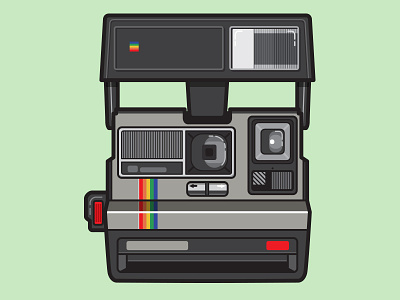 #43 Polaroid camera digital freelance illustrator illustration old polaroid retro school vector