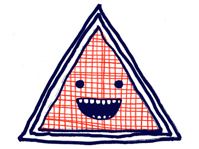 Happy Triangle blue brwn character character design freelance illustrator red shape smile triangle