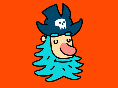 Pirate 2d beard black blue character design freelance illustrator illustration logo pirate simple vector