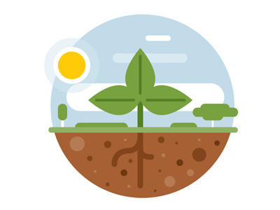 Plant 2d clean design dirt icon illustration illustrator leaf plant simple sky vector