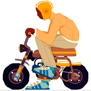 Brownjames Illustrator Monkeyboy freelance illustrator honda z50 illustration illustrator monkey bike monkey boy