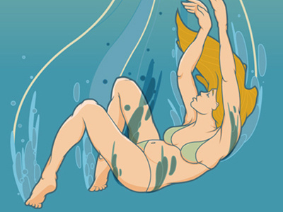 Underwater - Brownjames Freelance Illustrator beautiful brownjames freelance illustrator girl illustration illustrator underwater water