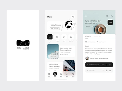 Muse product design app design dragonlee illustration meditation muse muse product design muse product design orizon ue ui ux