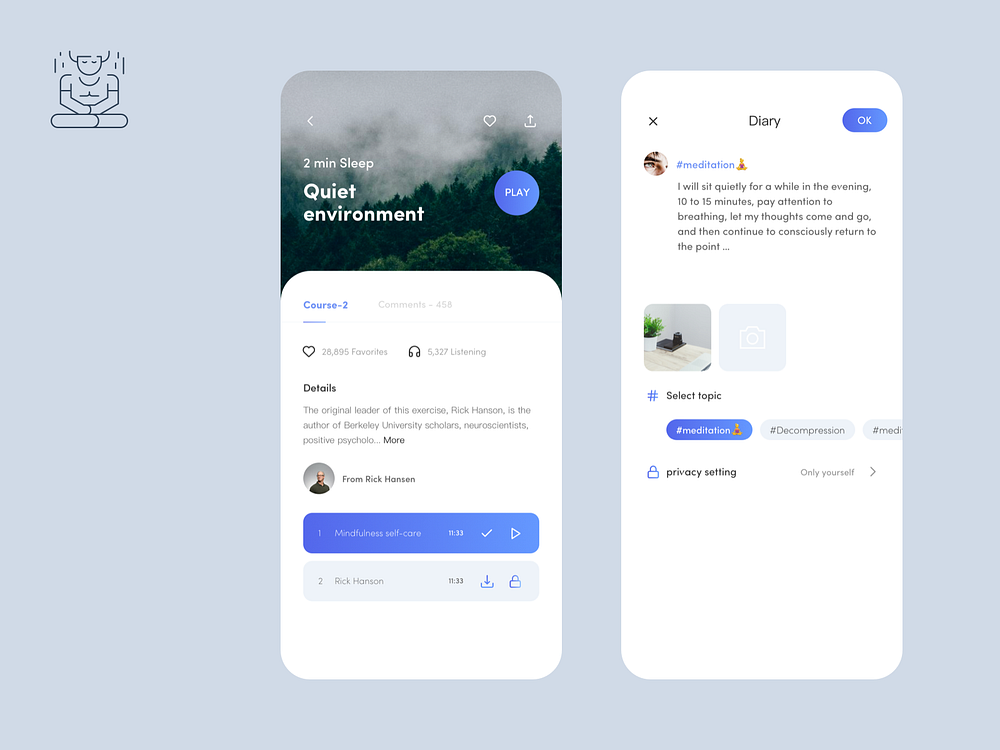 🌈Meditation App ——RX by Dragon Lee for Orizon: UI/UX Design Agency on ...