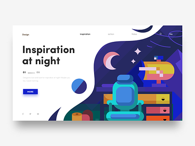 Inspiration At Night web design hiwow illustration invites ue ui