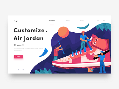 Customize Air Jordan Web air jordan aj illustration invites sneaker ui ux web