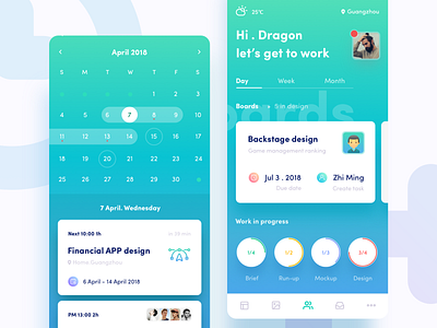 Time Management 2 app design icon invites ue ui ux