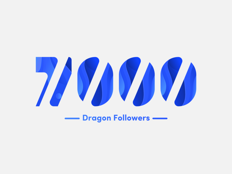 7000 Followers celebrate design fans followers illustration invites logo typography