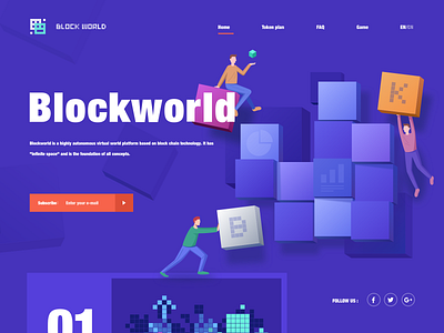 Blockworld Web bitcoin design finance hiwow icon illustrations invites logo ux web