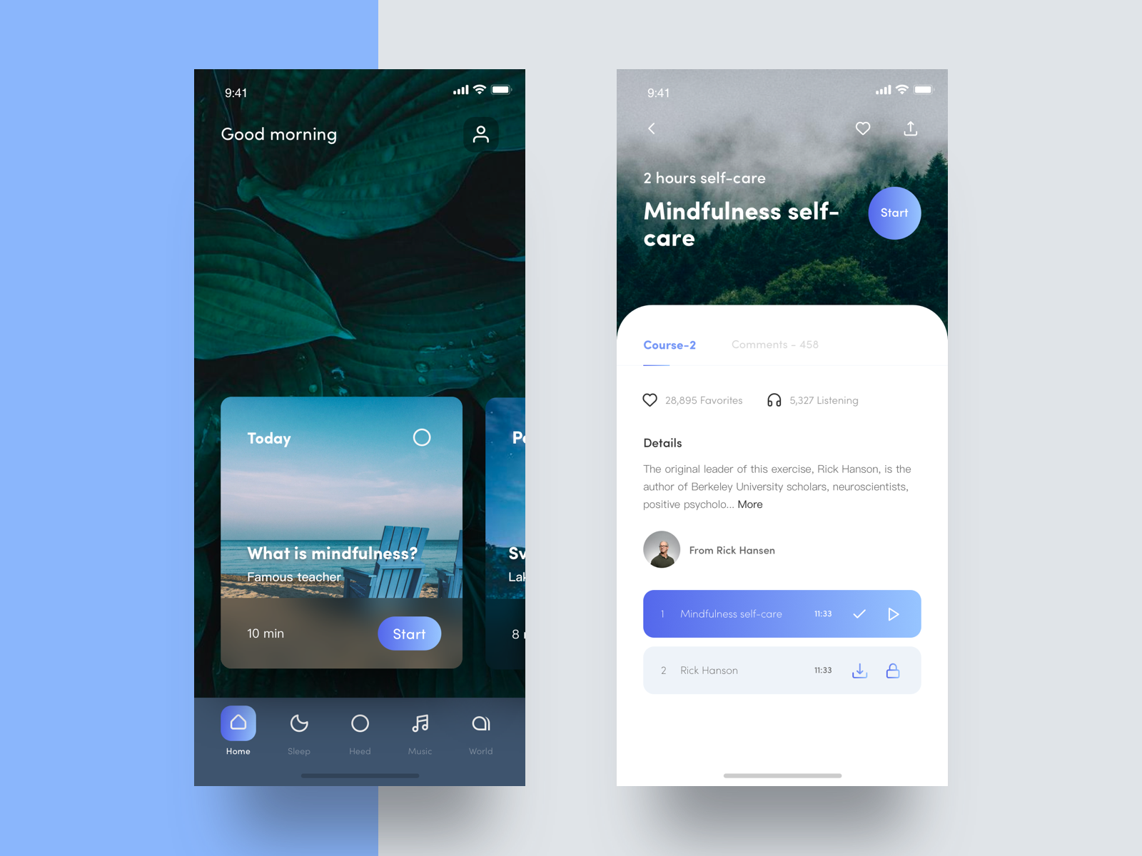 Meditation APP by Dragon Lee for Orizon: UI/UX Design Agency on Dribbble