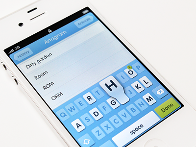 iOS UI Design for Anagram app custom ui interface ios ios keyboard mobile app mobile interface mobile ui ui