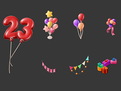 Isometric Game - Birthday Level Items