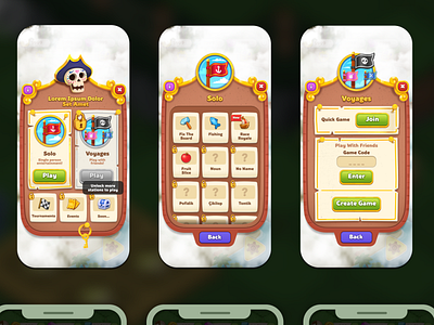 Pocket Voyages - UI game ui