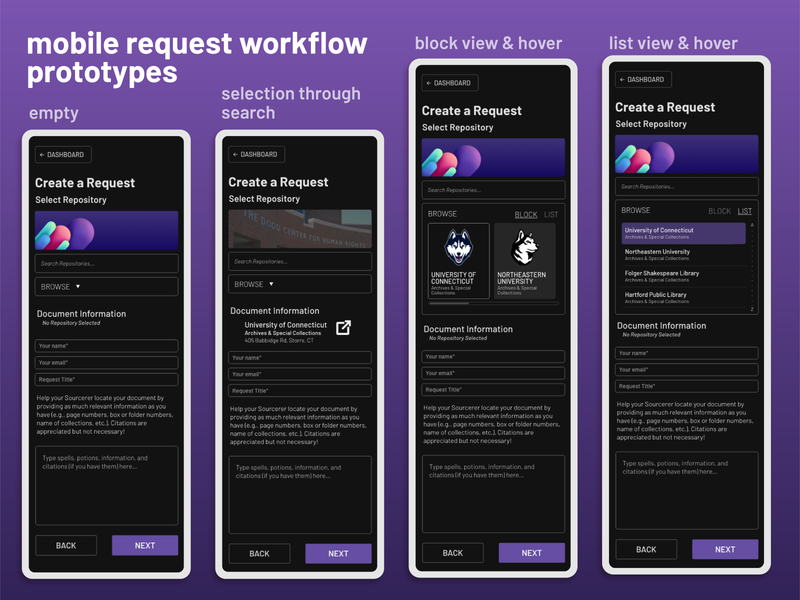 mobile request workflow prototypes academic app design interface minimal mobile page request single single page streamline ui ux web web app workflow