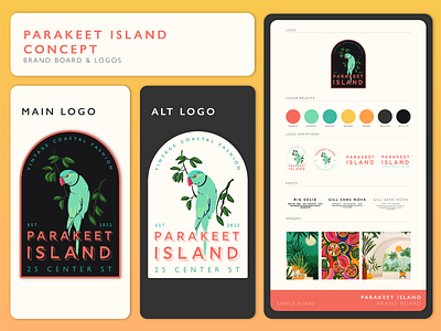 parakeet island concept bird brand design branding concept design graphic design illustrated illustration illustrator logo sans serif tropical typography