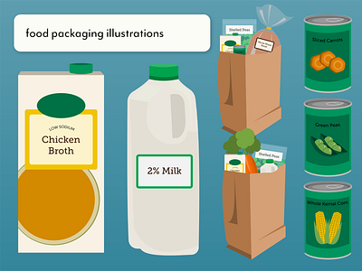 food packaging illustrations branding design illustration vector