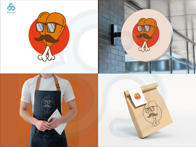 Cool Fried Chicken Logo brand identity branding design graphic design illustration logo logo design logo designer mascot vector