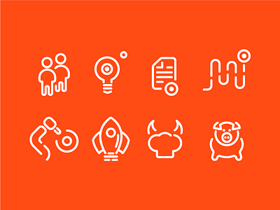 DotConnect.vc Icon Set branding icons id identity linear orange