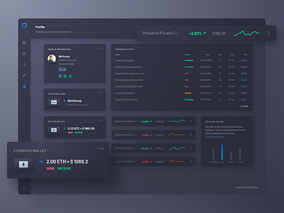 OpenFinance - Profile View blockchain cryptocurrency dashboard fintech illustration tokens trading ui ux