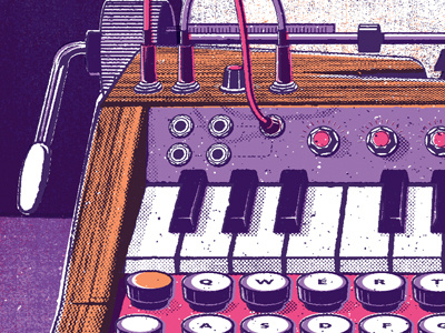 Type Synth 1 music screenprint synthesizer texture typewriter