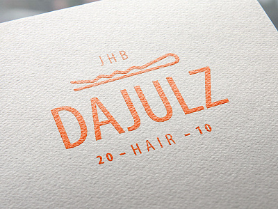 Da Julz - Hair Studio africa clip cosmetics design freelance graphic designer hair hair clip johannesburg logo orange typography