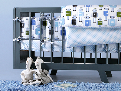 Babybliss - Robots Bedding Design illustration textile design