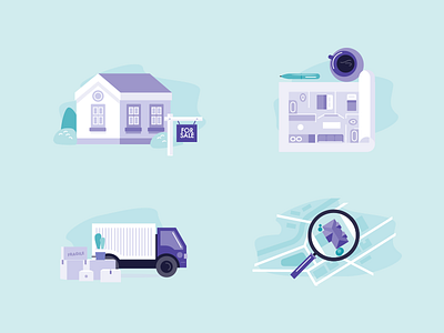 Real estate teeny illustrations.