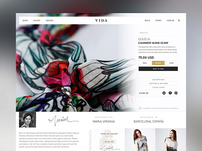 VIDA - Product Page commerce dashboard fashion header mobile shop style guide type ui user interface web web design