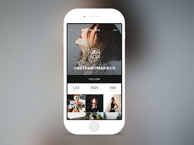 Instagram - Profile Concept app app design dashboard header mobile type ui user interface web