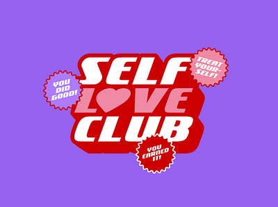 Self Love Club colorful hearts illustration logo love self love valentines vector