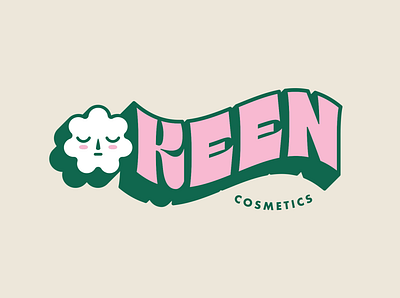 Keen Cosmetics Logo branding character colorful cosmetics face flower illustration logo makeup vector vegan