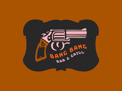 Bang Bang Bar & Grill bar branding colorful cowboy grill gun illustration illustrator logo pistol retro vector western