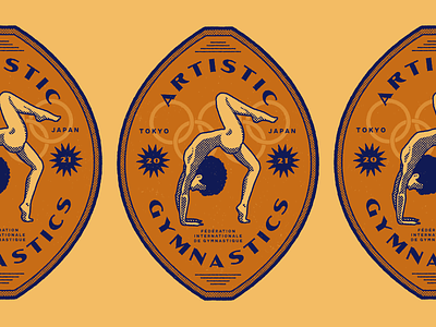 Artistic Gymnastics badge branding colorful emblem gymnastics illustration illustrator label logo olympics rebound retro vector vintage