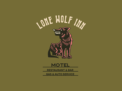 Lone Wolf Inn branding colorful illustration illustrator logo motel outdoor retro vector vintage wolf