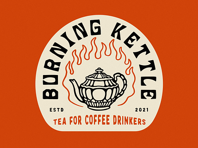Burning Kettle v 2.0 branding coffee colorful design illustration illustrator logo retro tea vector vintage