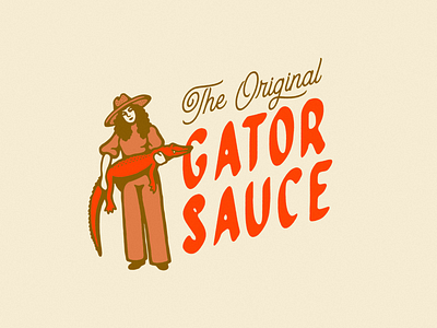 Gator Sauce Logo Exploration branding chilli colorful design hot sauce illustration illustrator logo retro vector