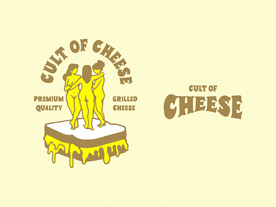 Cult Of Cheese branding colorful design fast food food grilled cheese illustration illustrator logo retro street food vector vintage visual identity yellow
