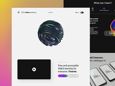 CIDETO - Web3 Academy academy branding design education logo ui ux uxui web3