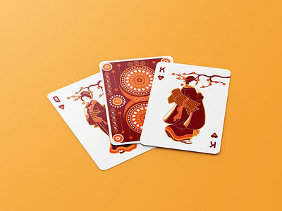 Custom Playing Card | Red Kimono Theme design graphic design illustration vector